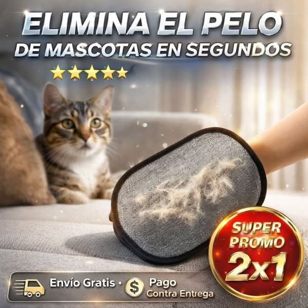 2 Guantes Reutilizables - Quita el Pelo de tu Mascota en Segundos, Sin Enredos ni Agua
