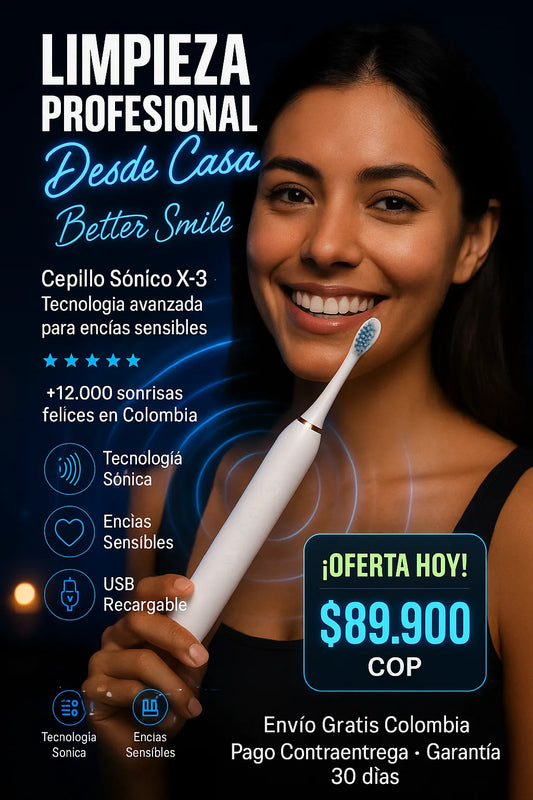 Cepillo Dental Eléctrico Sónico Recargable - Ideal Para Encías Sensibles