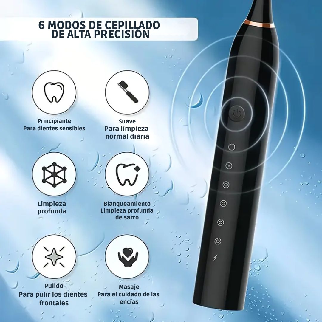 Cepillo Dental Eléctrico 6 en 1 – ¡Cuida tu sonrisa como un experto, desde casa!