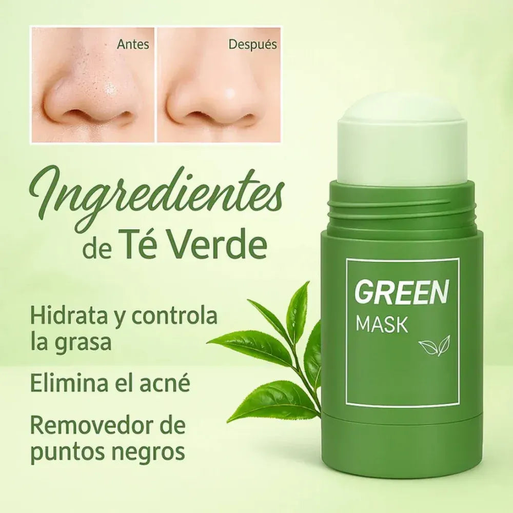 Mascarilla Facial de Té Verde y Aloe Vera | Entrega GRATIS