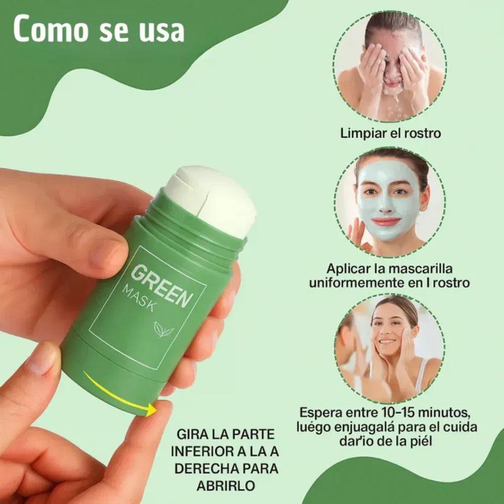Mascarilla Facial de Té Verde y Aloe Vera | Entrega GRATIS