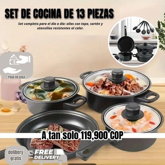 Set De Ollas Royal + Utensilios De Cocina | 13 Piezas Para Equipar La Cocina