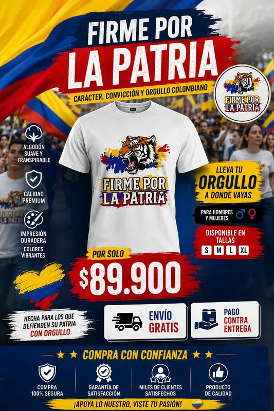 Camiseta Firme Por La Patria - Colombia Pais Milagro