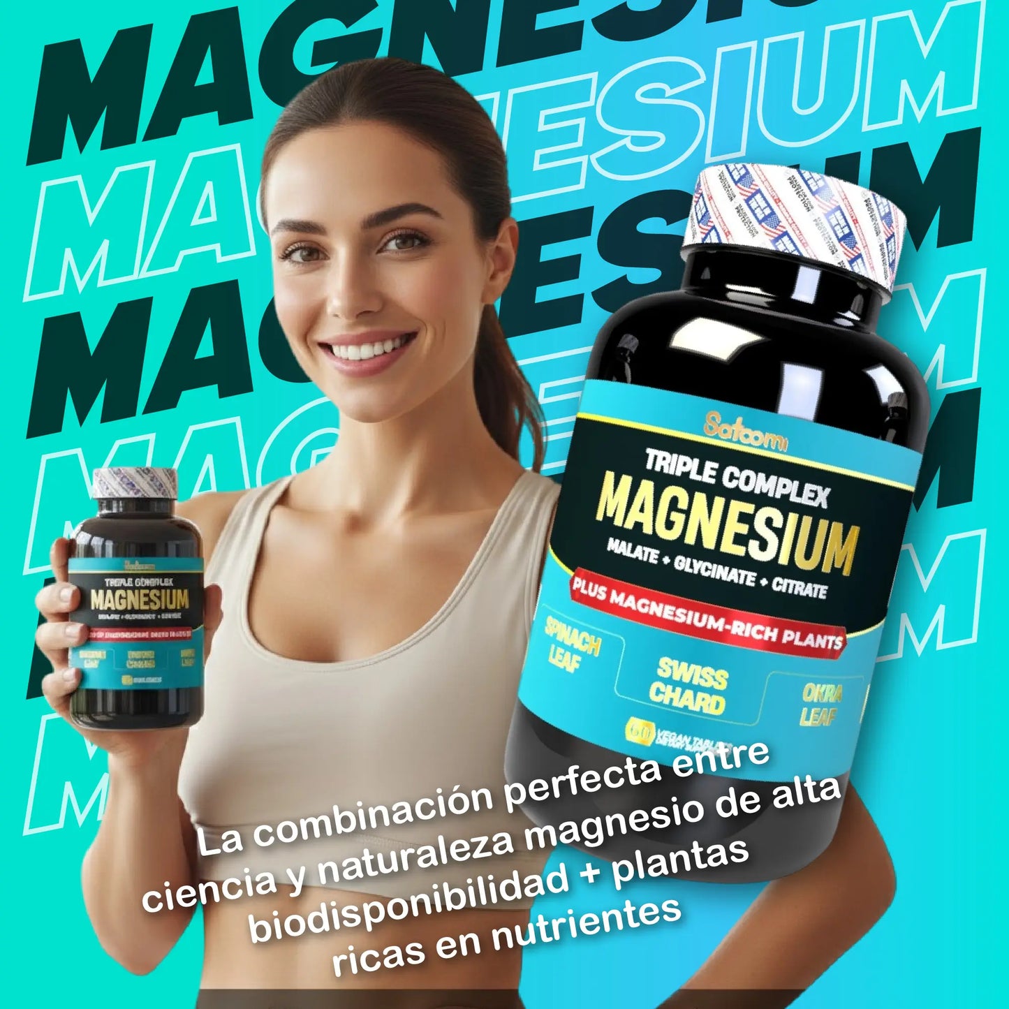 Magnesio Triple Complex Americano® Formula 3 en 1 - (Malato - Glicinato - Citrato)