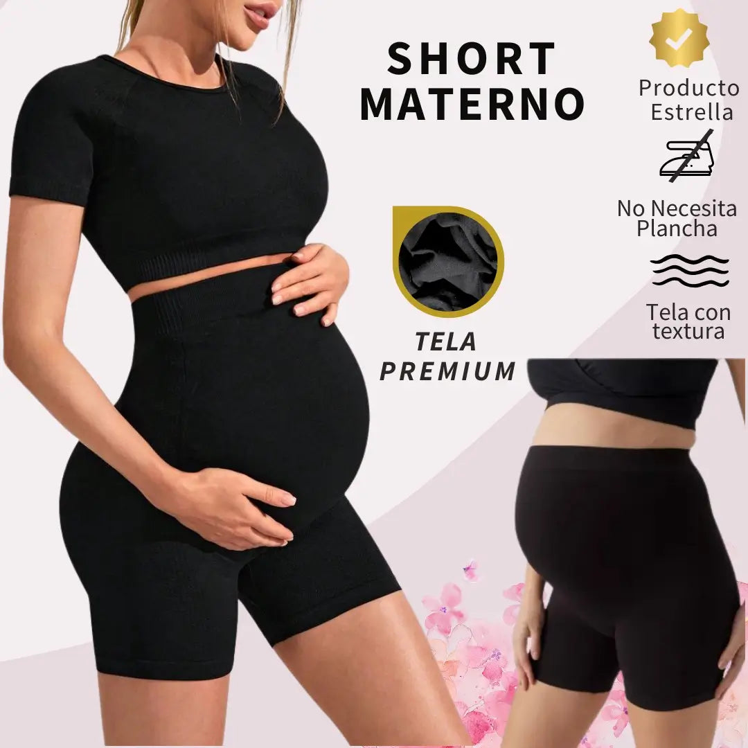 Combo Materno: Short + Biker + Leggins | 3 Prendas, 1 Solución para Sentirte Cómoda y Segura