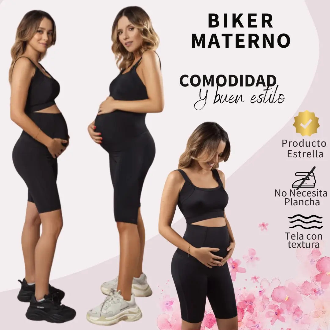Combo Materno: Short + Biker + Leggins | 3 Prendas, 1 Solución para Sentirte Cómoda y Segura