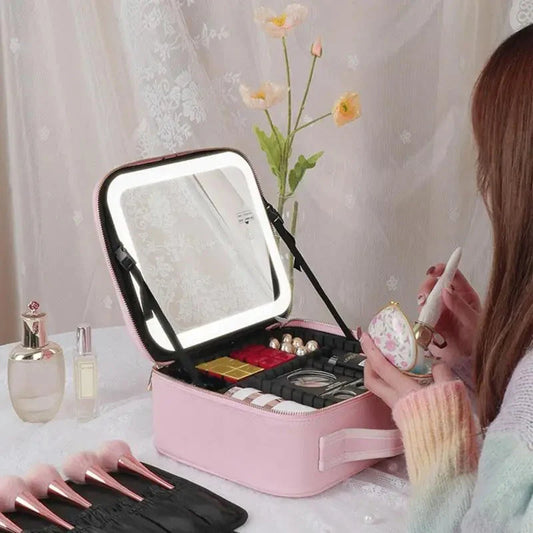 Tocador Portátil con Luz LED – Belleza Perfecta en Cualquier Lugar