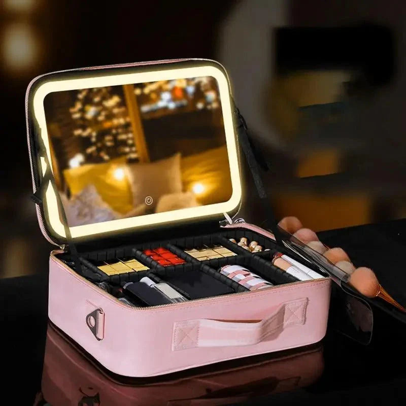 Tocador Portátil con Luz LED – Belleza Perfecta en Cualquier Lugar
