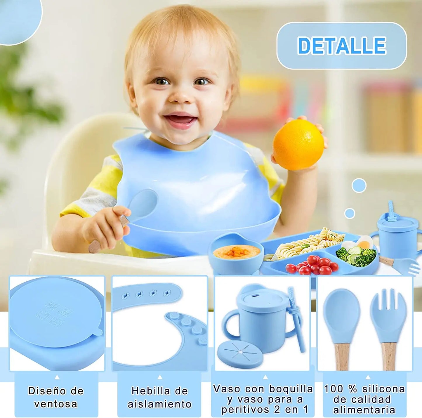 Vajilla En Silicona x 6 Piezas  –  Inicia La Alimentación Complementaria