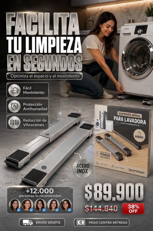 2 Bases Móviles Para Electrodomesticos - Extendible Metalizada